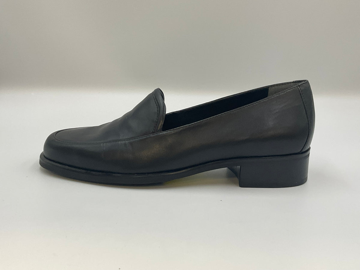 Rockport Black Leather Comfort Loafers Size 7M Block Heel
