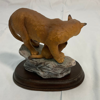 Mountain Lions Vintage 1994 Masterpiece Porcelain Homco Endangered Species Series