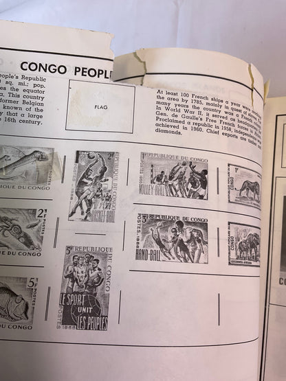 Traveler Stamp Album for International Postage Stamp Collectors Partially Full Incomplete