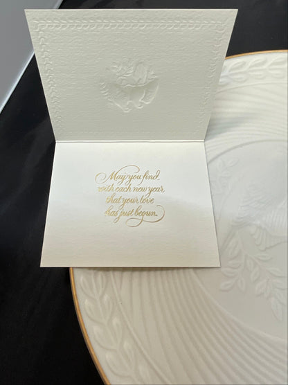 Avon Classic 14K Gold Trim Porcelain Wedding Plate Vintage 1986 in Original Box