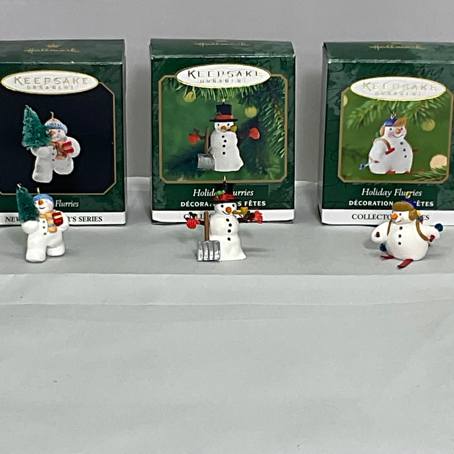 Keepsake Ornament Hallmark "Holiday Flurries" series Complete w/Boxes