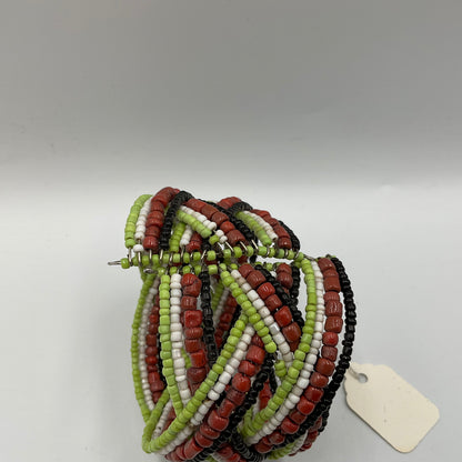 Colorful Cuff bracelet Twisted Wire Design Black,Green,White,and Red