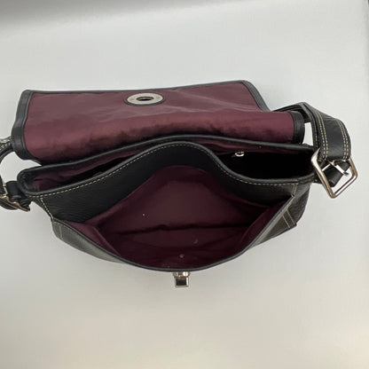 Coach Hamilton Vintage Black Pebbled Leather Flap Crossbody