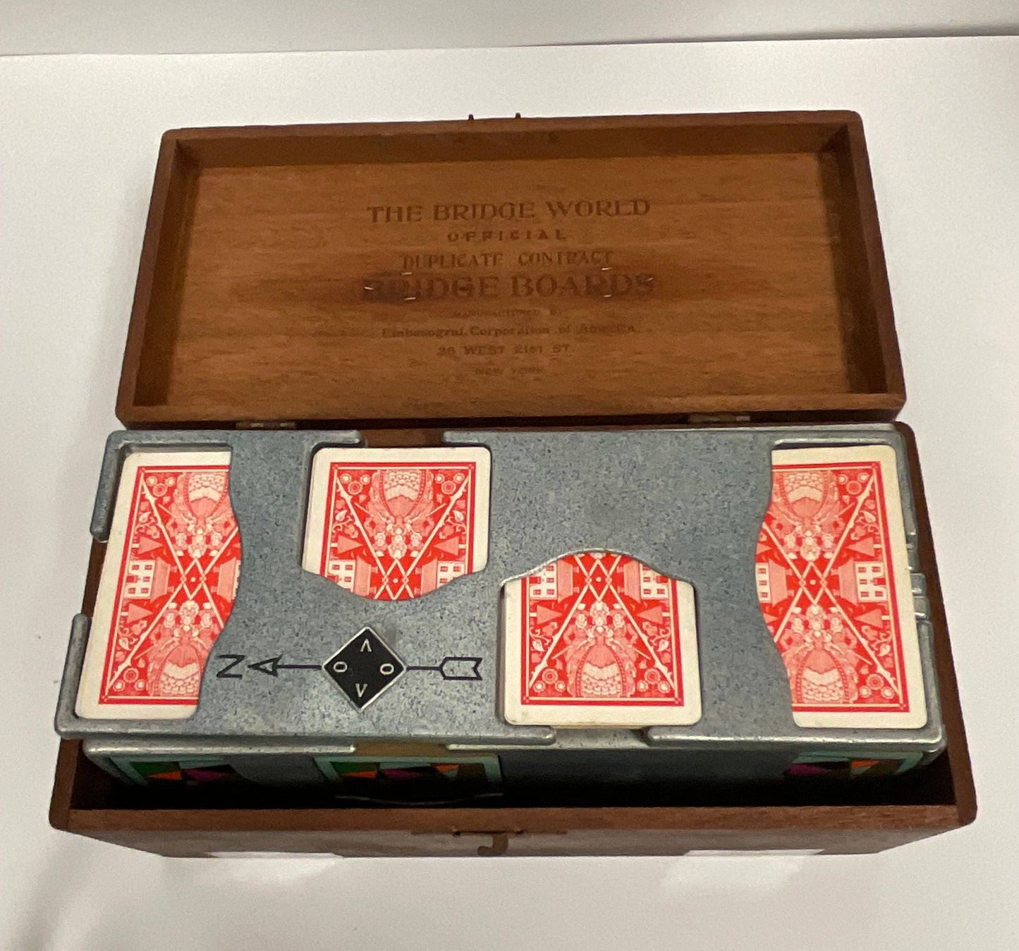 The Bridge World Playing Cards Set Wooden Box Classic Bridge Game Set