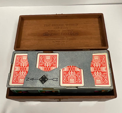 The Bridge World Playing Cards Set Wooden Box Classic Bridge Game Set