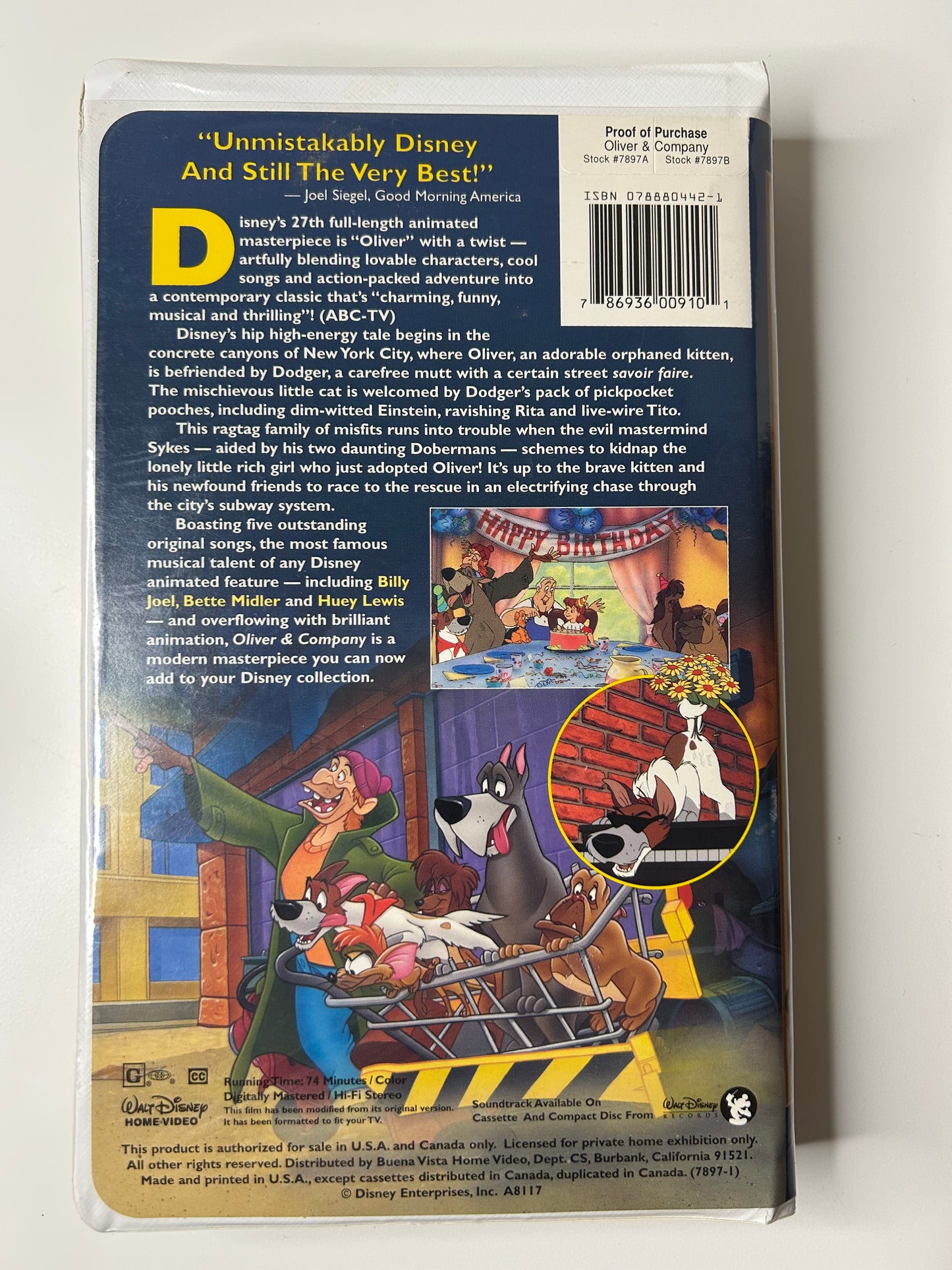 Oliver & Company Walt Disney Masterpiece VHS