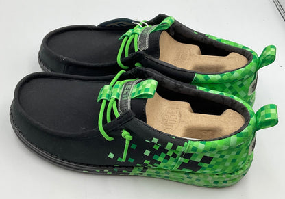 Hey Dude x Minecraft Wally Funk “Creeper” Slip-Ons Size 9