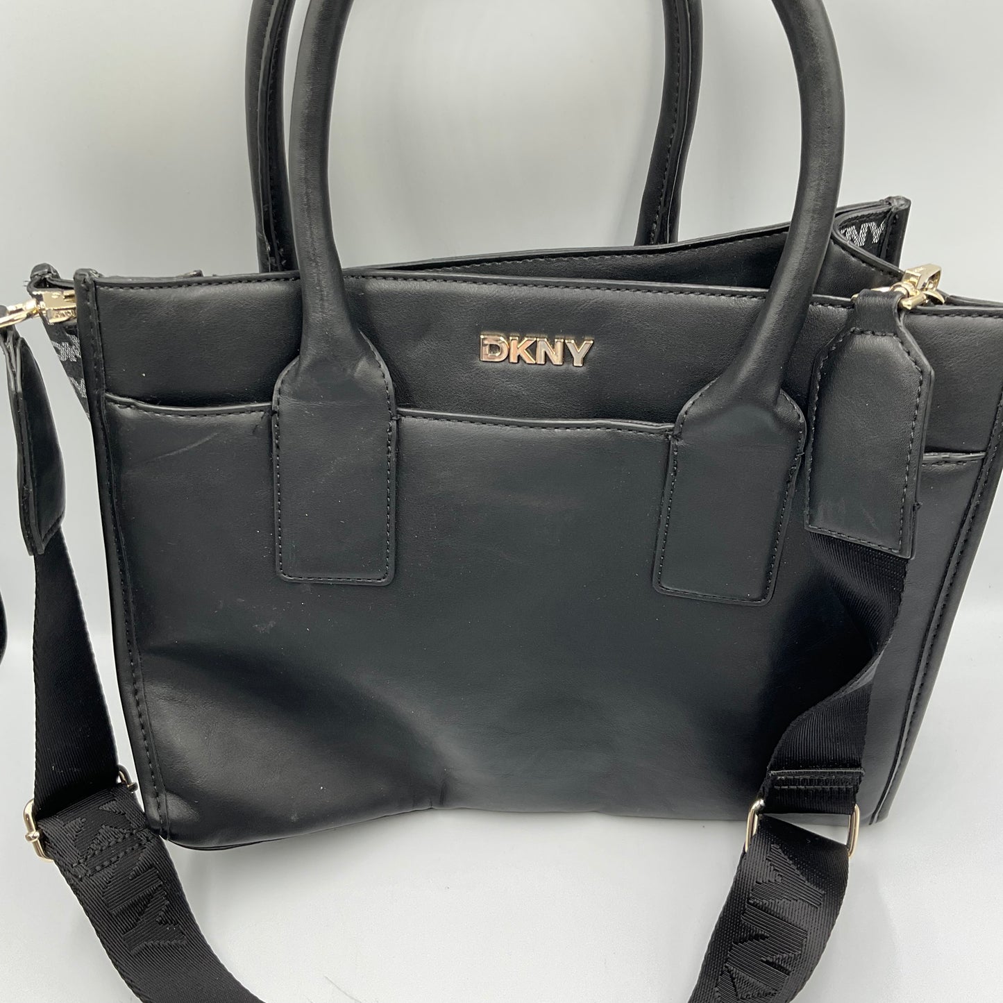 DKNY Black Satchel Dual Top Handles