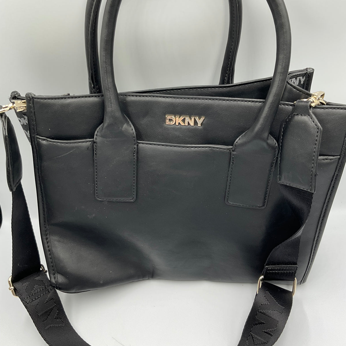DKNY Black Satchel Dual Top Handles