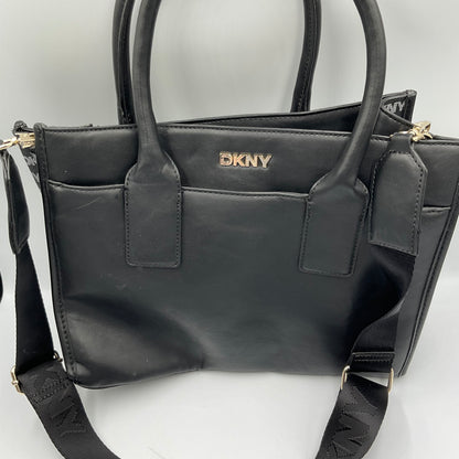 DKNY Black Satchel Dual Top Handles