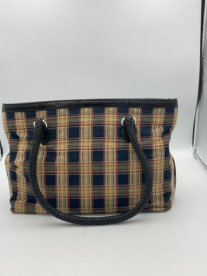 Brighton Blue and Cream Plaid  Tote Bag