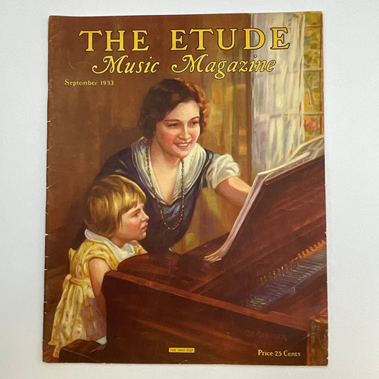 The Etude Music Magazine Vintage September 1933