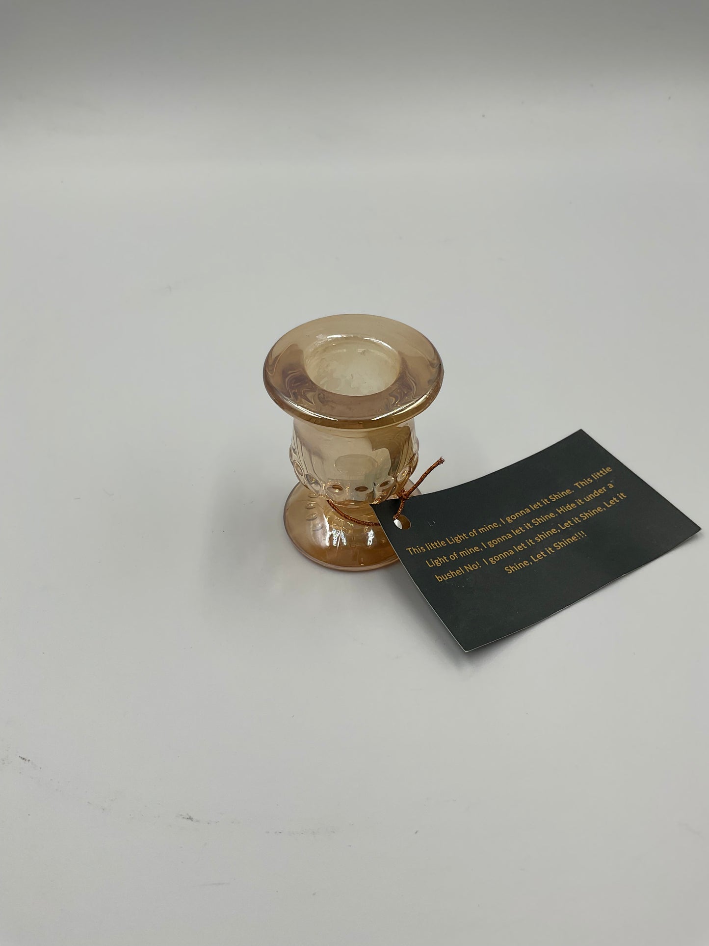 Peach Pink Glass Depression Glass Candle Holders