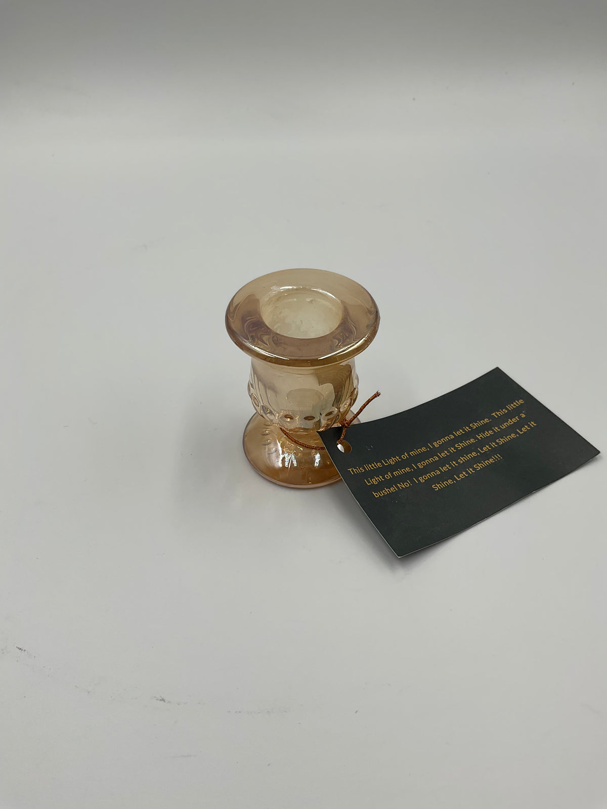 Peach Pink Glass Depression Glass Candle Holders
