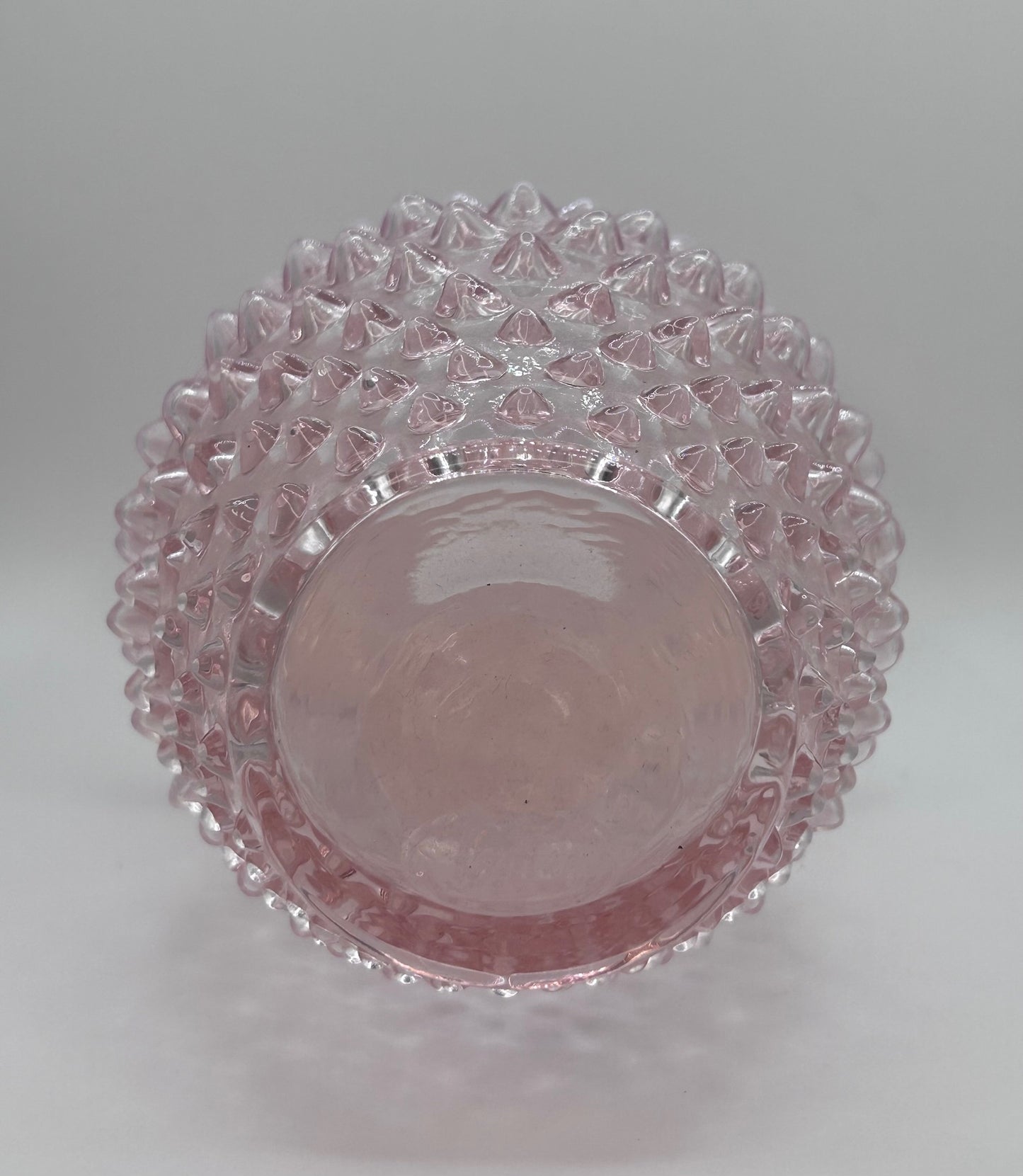 Vintage Fenton Jack in the Pulpit Hobnail Light Pink and White Translucent Glass Vase