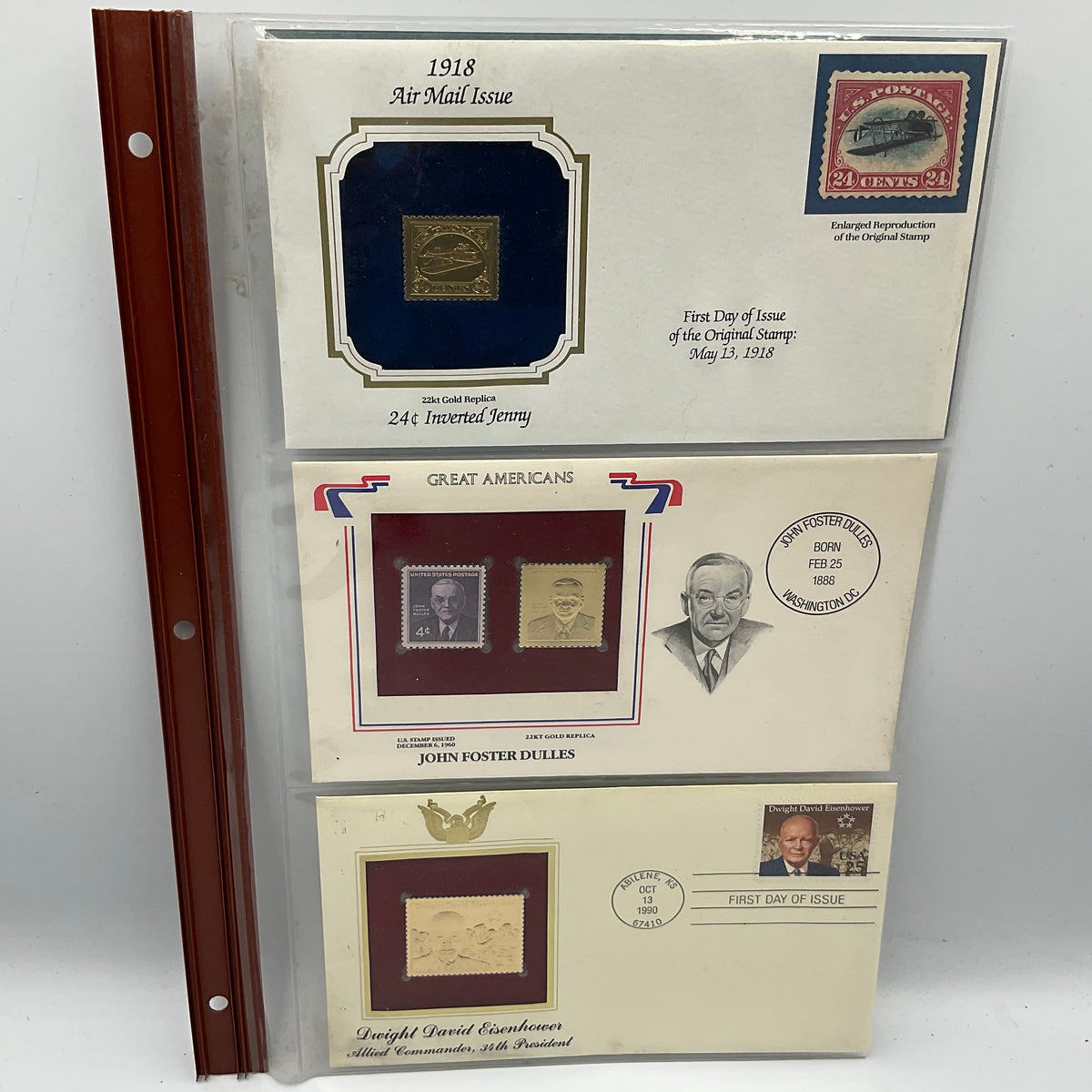 Golden Replicas of United States Stamps with First Day Covers 22k Gold Replica