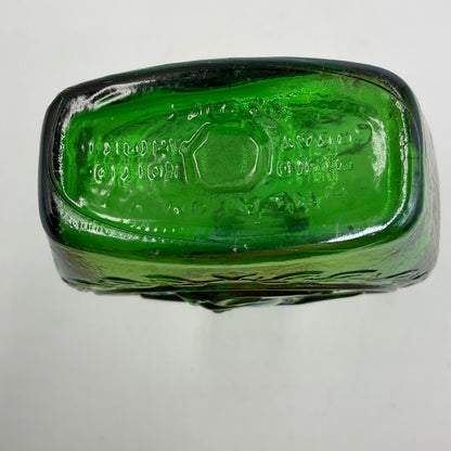 Vintage Wheaton John Paul Jones Green Carnival Glass Bottle