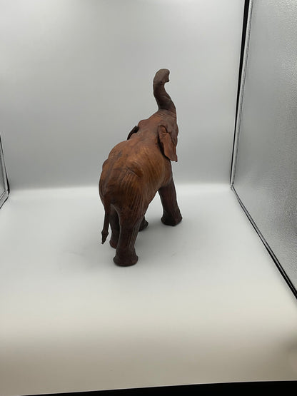 Vintage Handmade Leather Elephant