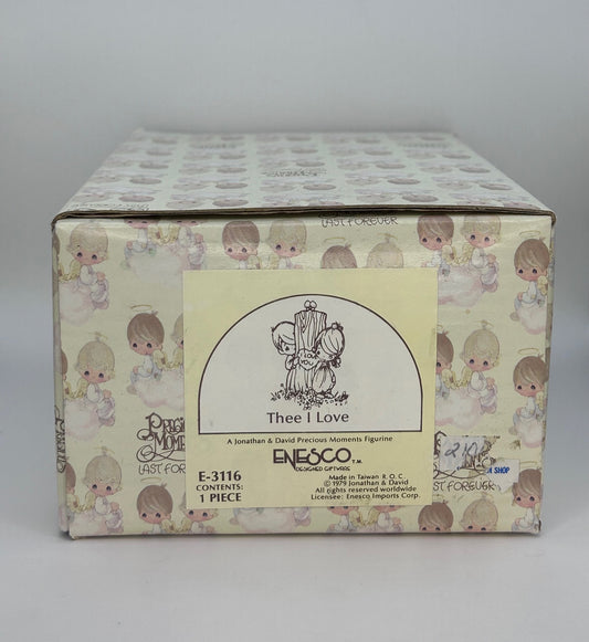 Precious Moments Vintage 1979 Thee I Love Hand Painted Porcelain Collectible Figurine Original Box Mint