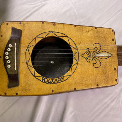 Hand-Carved Wooden Guitar Small Handmade Real Musical Instrument Art