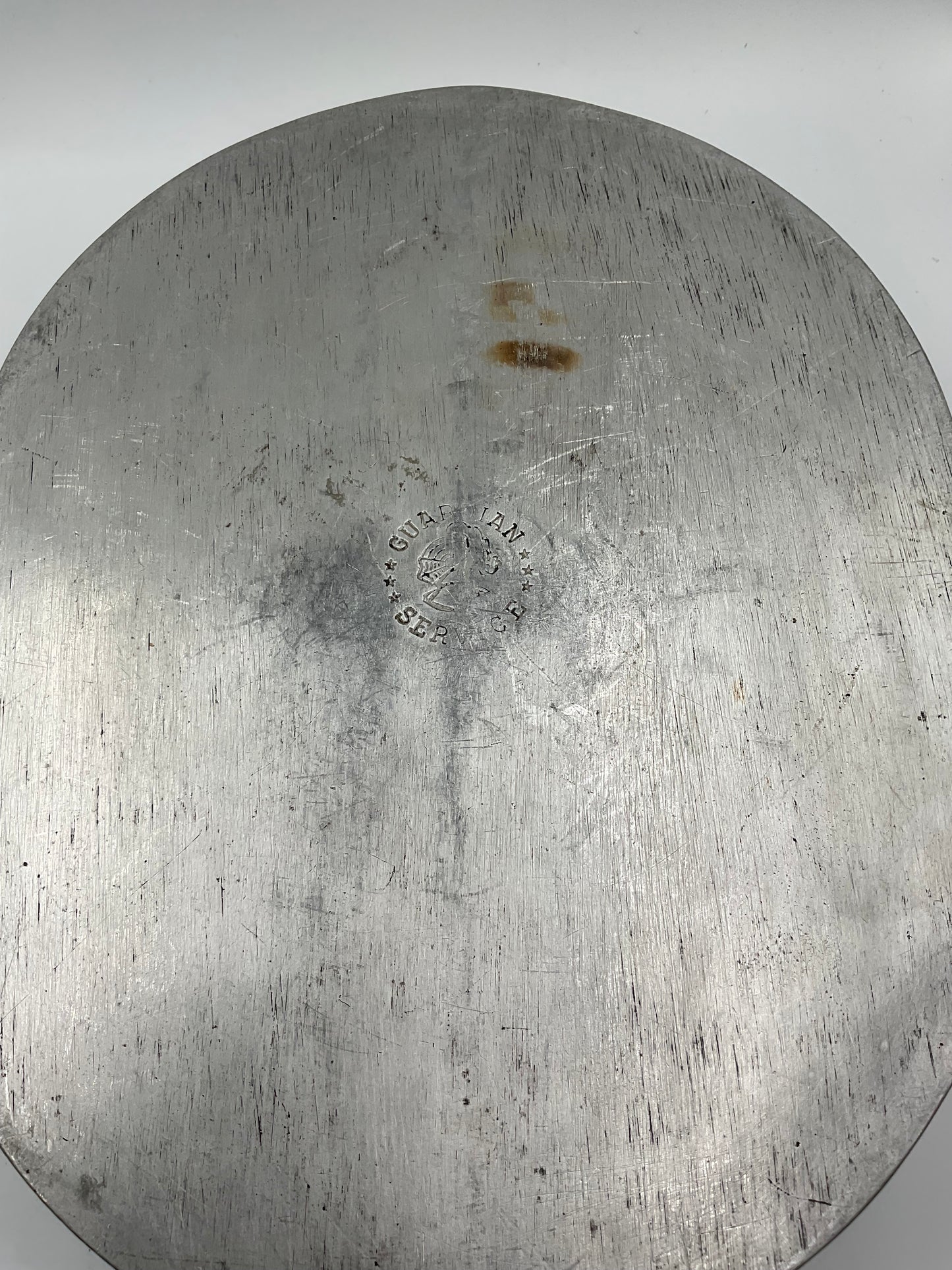 Vintage Guardian Service Hammered Oval Roaster Pan Glass Dome Lid