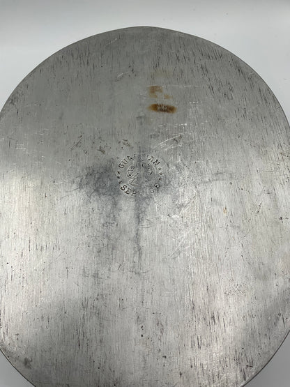 Vintage Guardian Service Hammered Oval Roaster Pan Glass Dome Lid