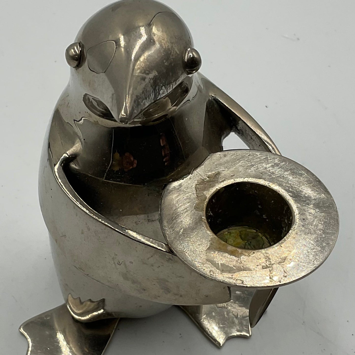 Restoration Hardware (Silver)-Plated Penguin Candle Holder