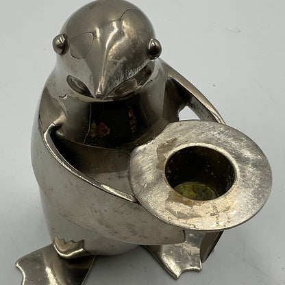 Restoration Hardware (Silver)-Plated Penguin Candle Holder