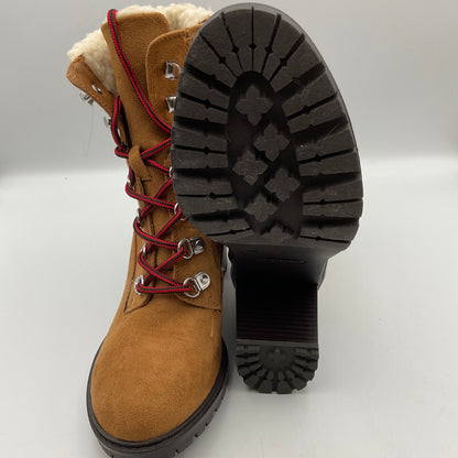 Nine West Brown High Heel Boots With Faux Fur