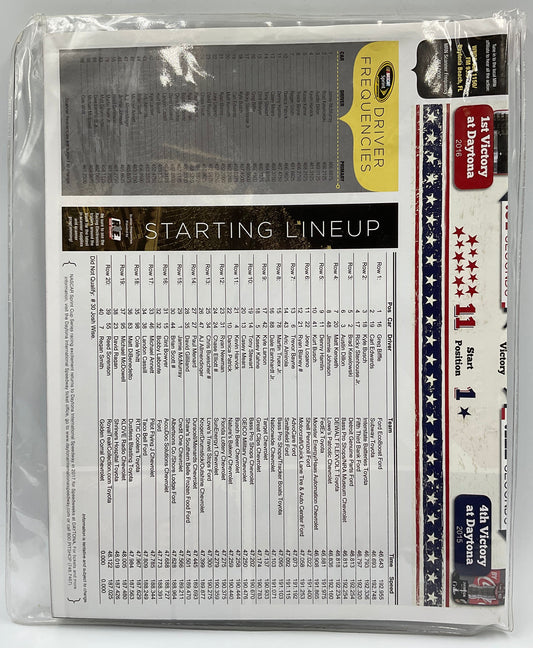 2016 Coke Zero 400 Daytona Official Souvenir Program Tony Stewart w/ Lineup