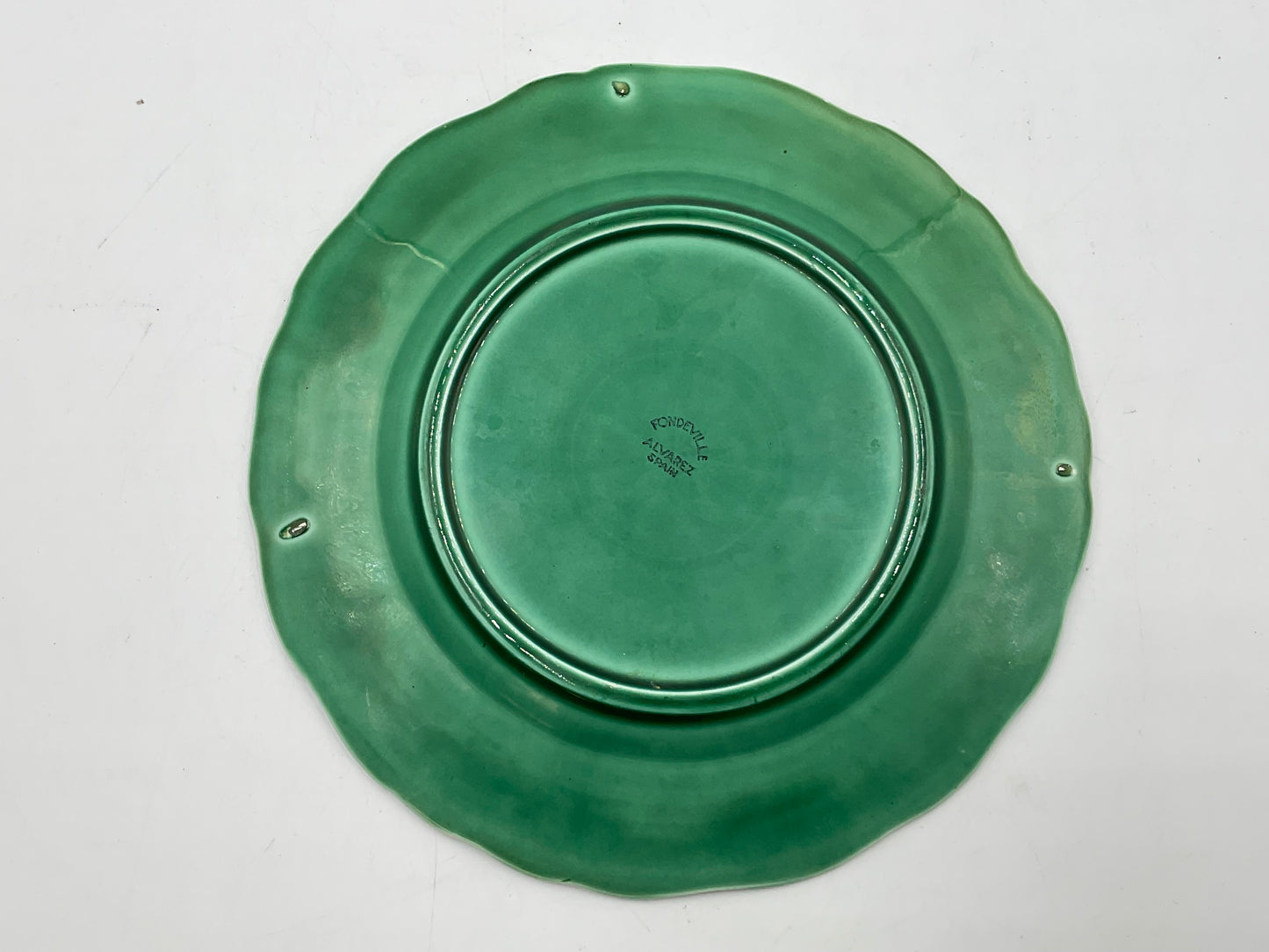 Bordallo Pinheiro Green Leaf Majolica Serving Platter