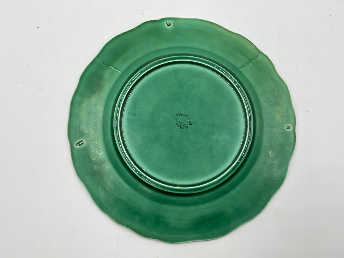 Bordallo Pinheiro Green Leaf Majolica Serving Platter