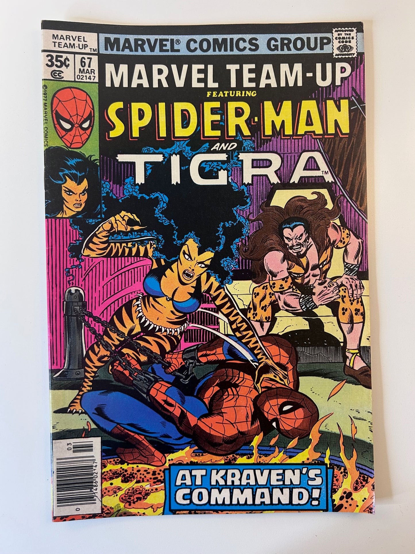 Marvel Team-Up Spider-Man & Tigra #67 At Kraven's Command Vintage 1978 Marvel Comic Book