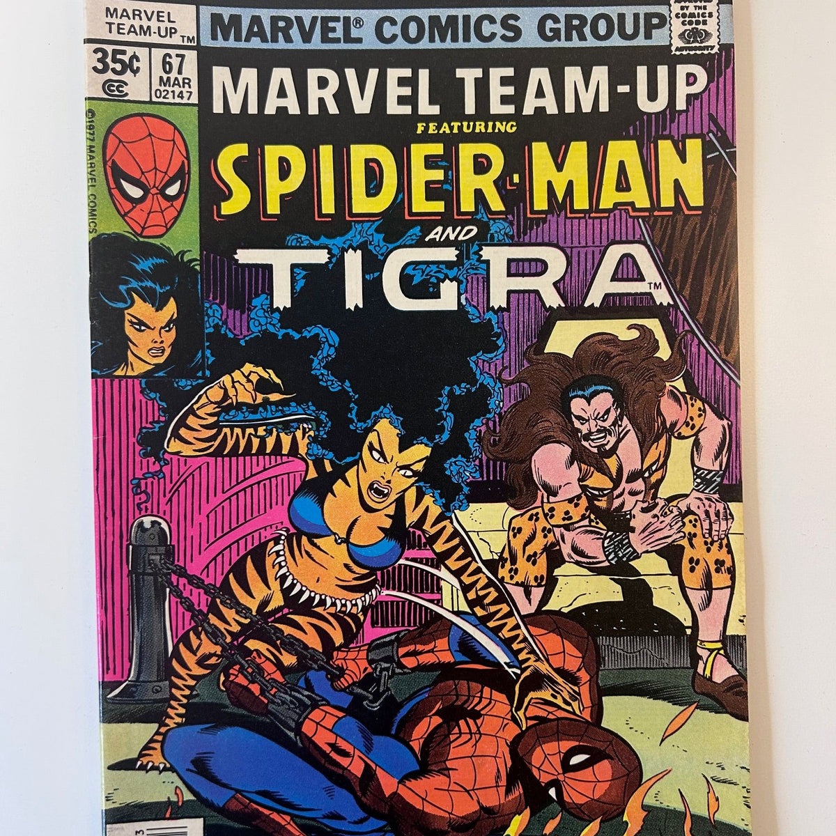 Marvel Team-Up Spider-Man & Tigra #67 At Kraven's Command Vintage 1978 Marvel Comic Book