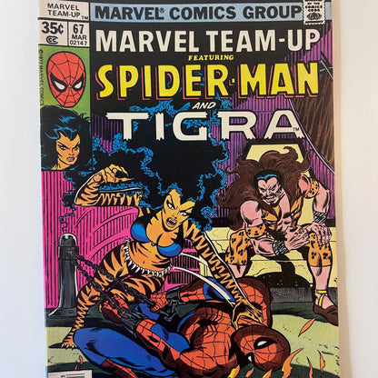 Marvel Team-Up Spider-Man & Tigra #67 At Kraven's Command Vintage 1978 Marvel Comic Book