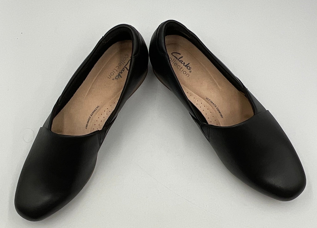 Clark’s Collection Juliet Palm Size 9 US Black Leather Cuir Noir Shoes