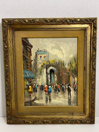 Antonio Devity - Paris Street Scene | Original Oil Painting on Canvas (Framed)