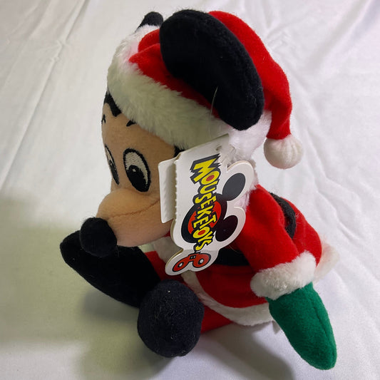 Mickey Mouse Mousketoys Mini Bean Bag Santa 8" Plush New with Tags