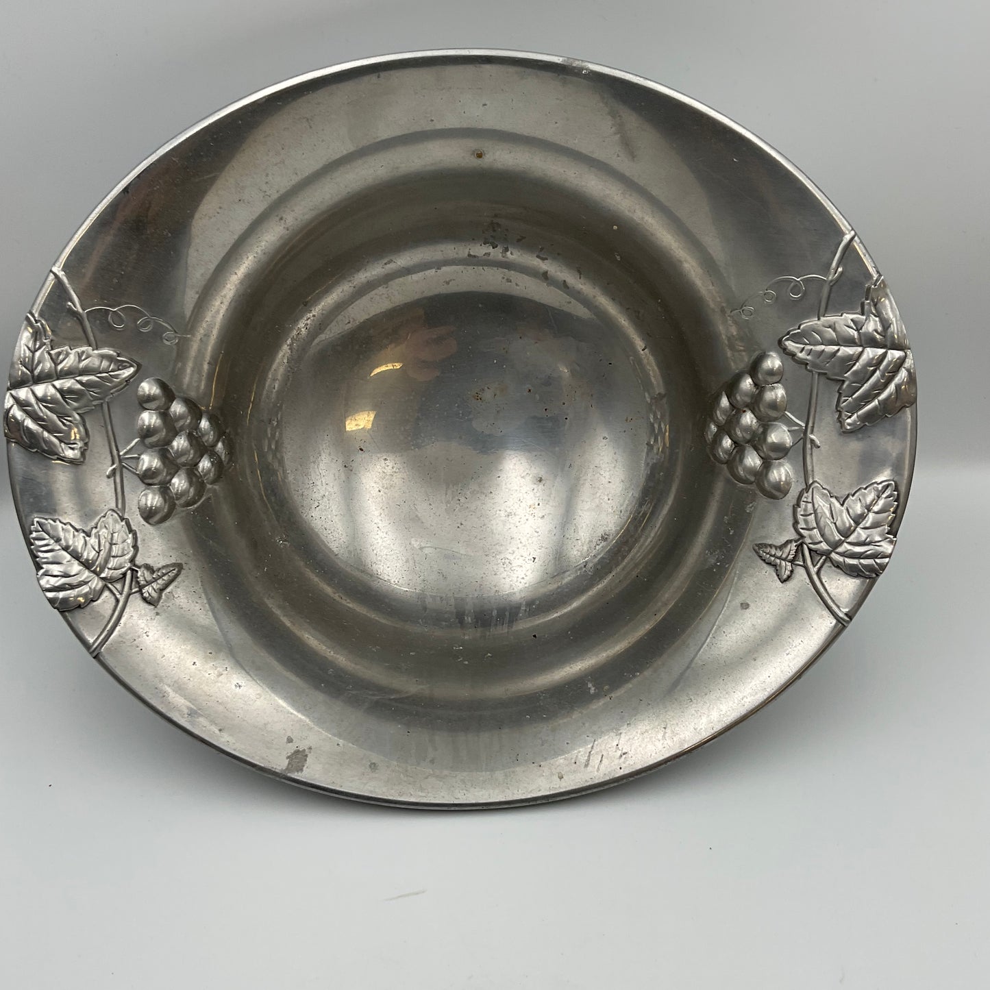 Mikasa Silver Serving Bowl with grapes and leaves