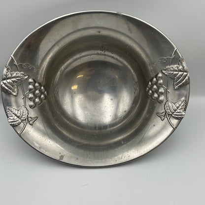 Mikasa Silver Serving Bowl with grapes and leaves