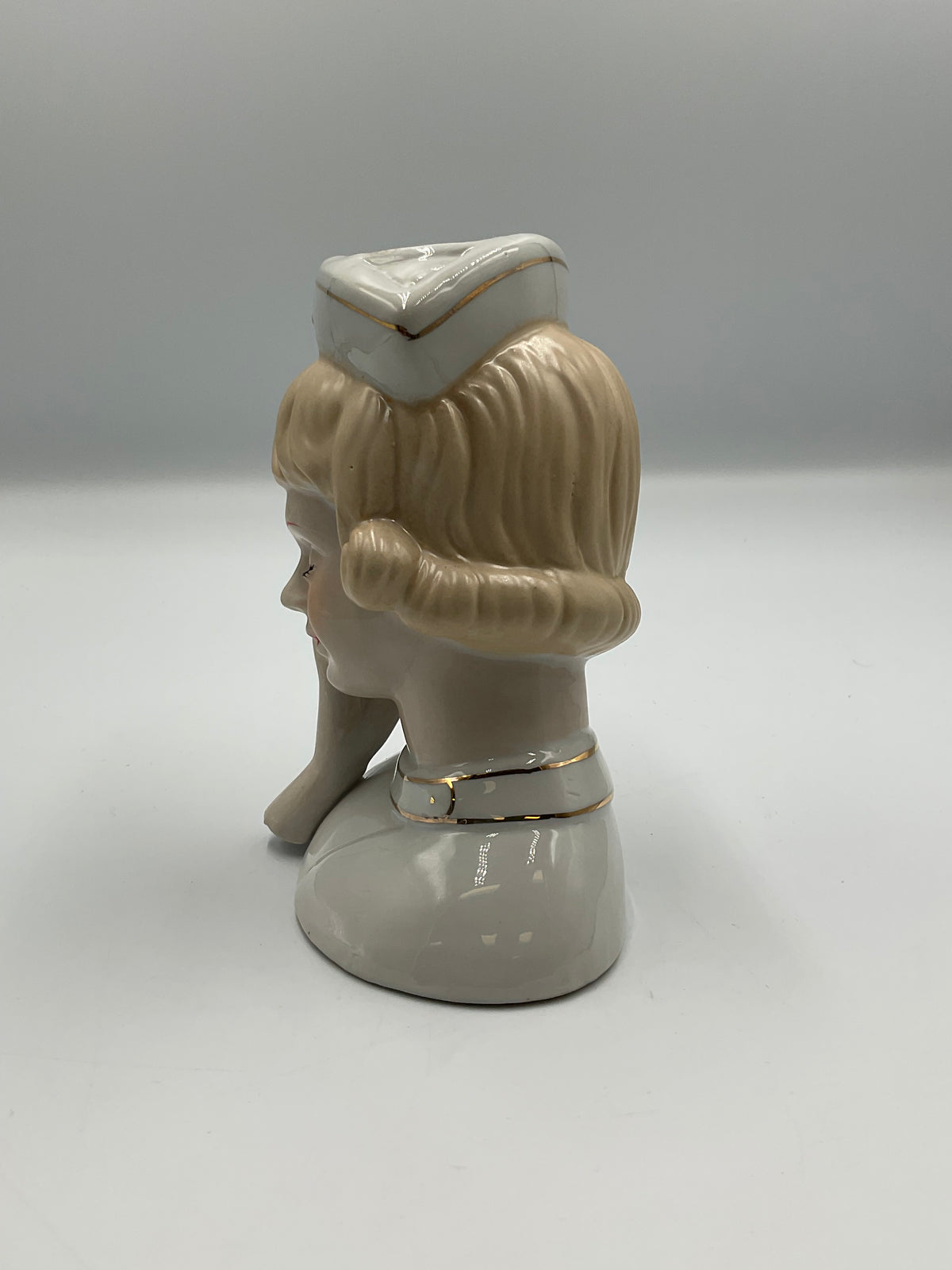 Nippon Nurse Head Vase Planter Red Cross