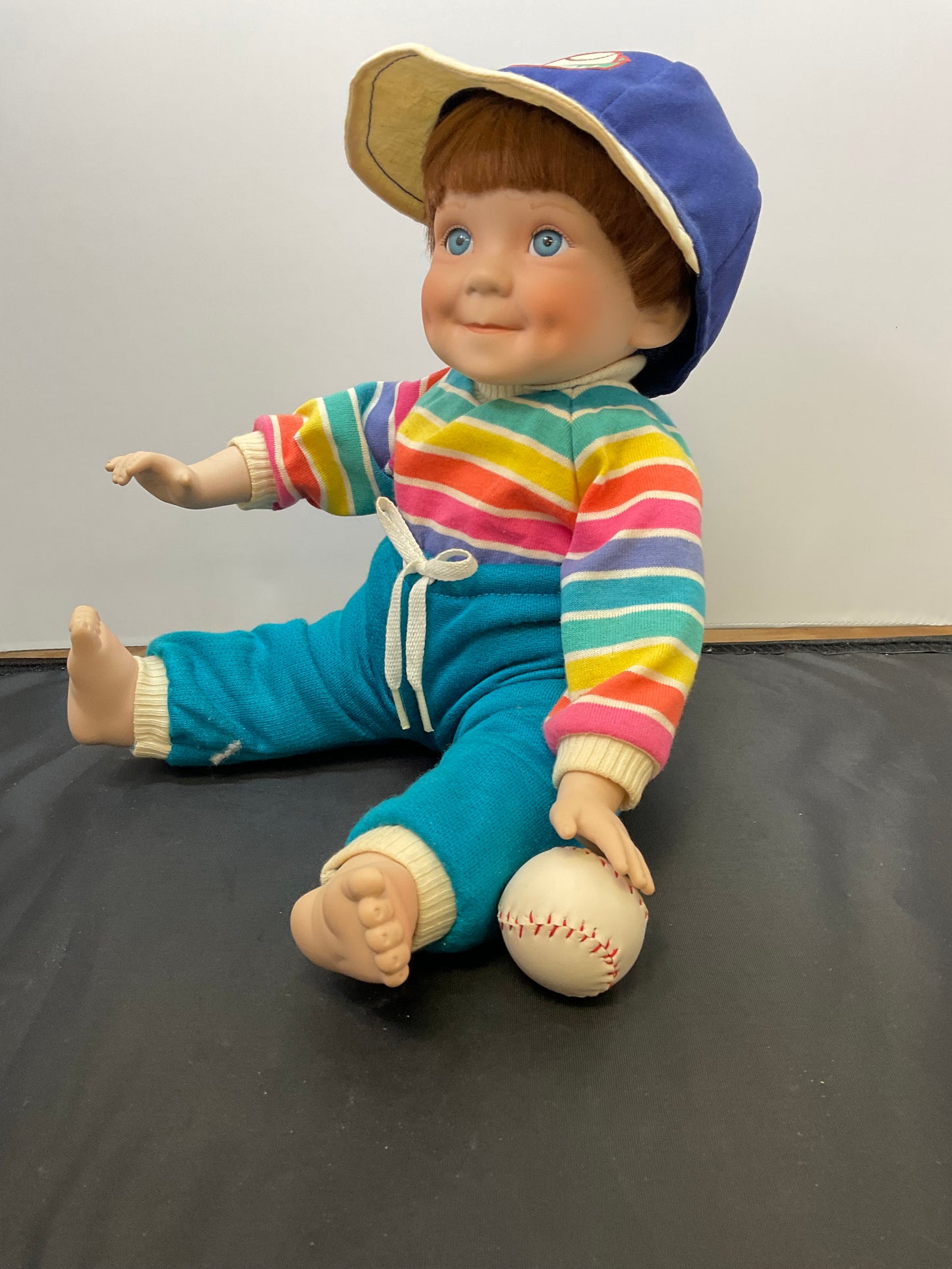 Danbury Mint Porcelain Christopher Baseball Doll by Elke Hutchens With Original Box