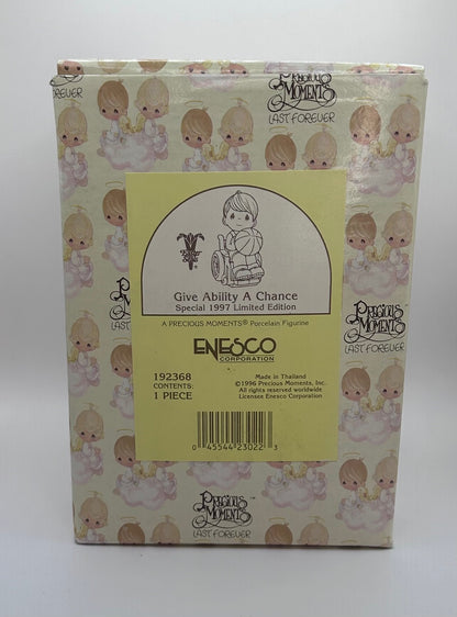 Precious Moments Vintage 1996 Special 1997 Limited Edition Give Ability a Chance Orig Box