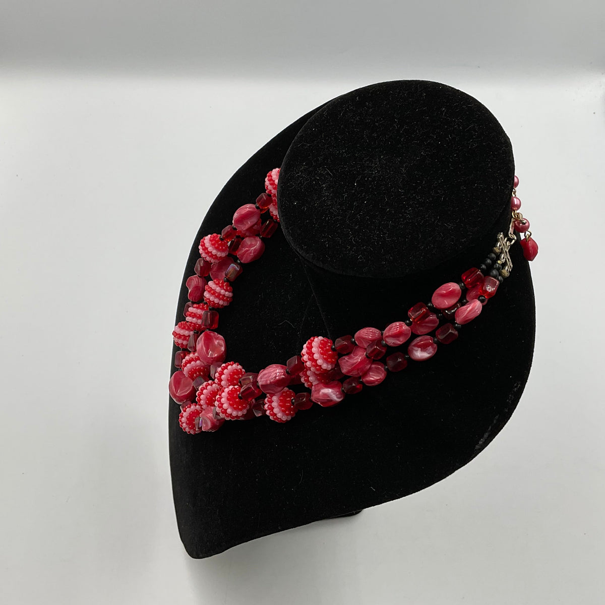 Red & Pink Bead Stone Necklace