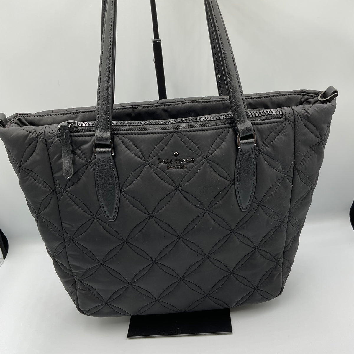 Kate Spade New York Jae Quilted Black Nylon Large Tote Sholder Bag Purse