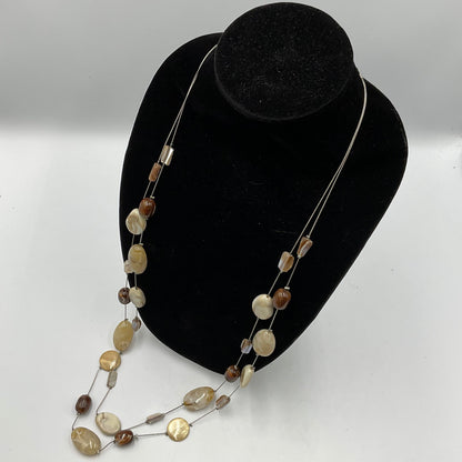 Long Earthtone Stone Design Fashion Jewelry Necklace