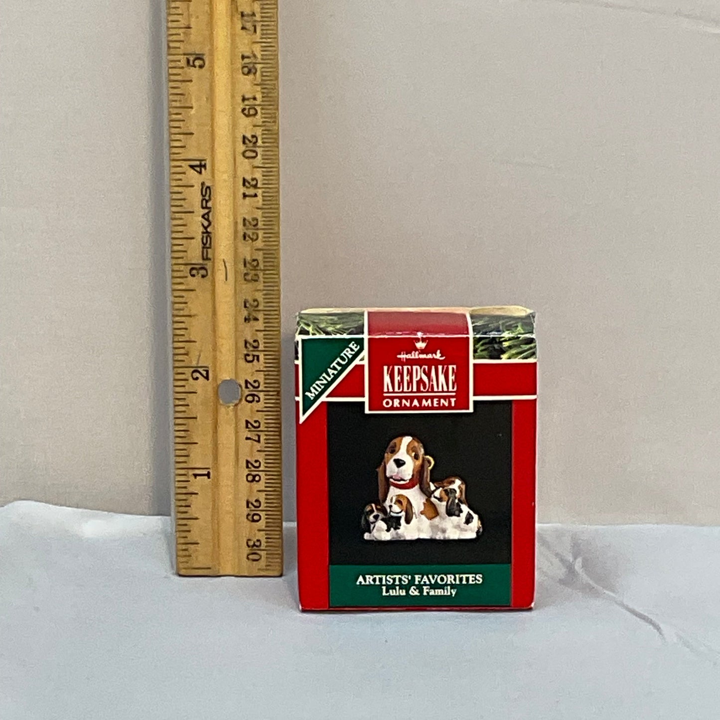Hallmark 1991 Miniature Ornament Lulu & Family Dog with Puppies