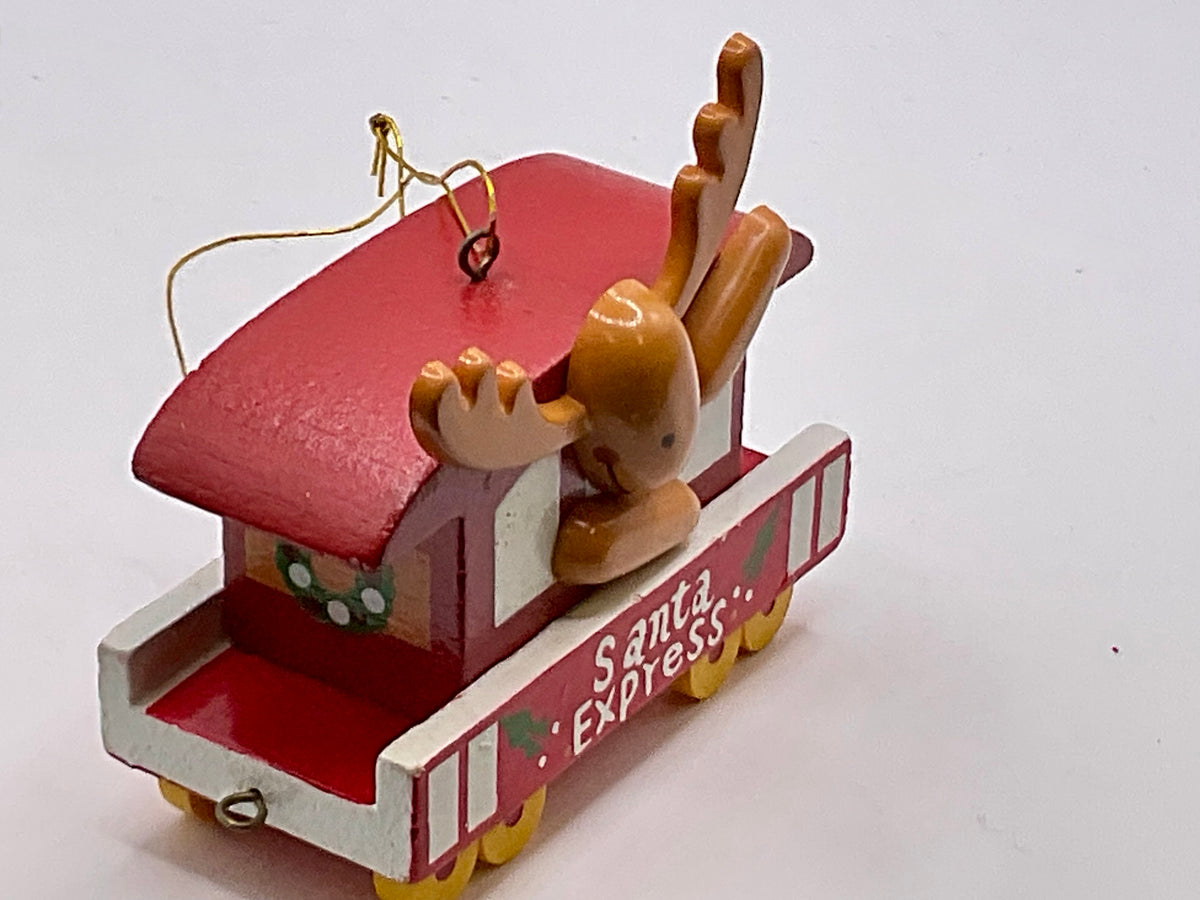 Avon Gift Collection Vintage Santa Express Reindeer Train Car Christmas Winter Holiday Ornament with Original Box