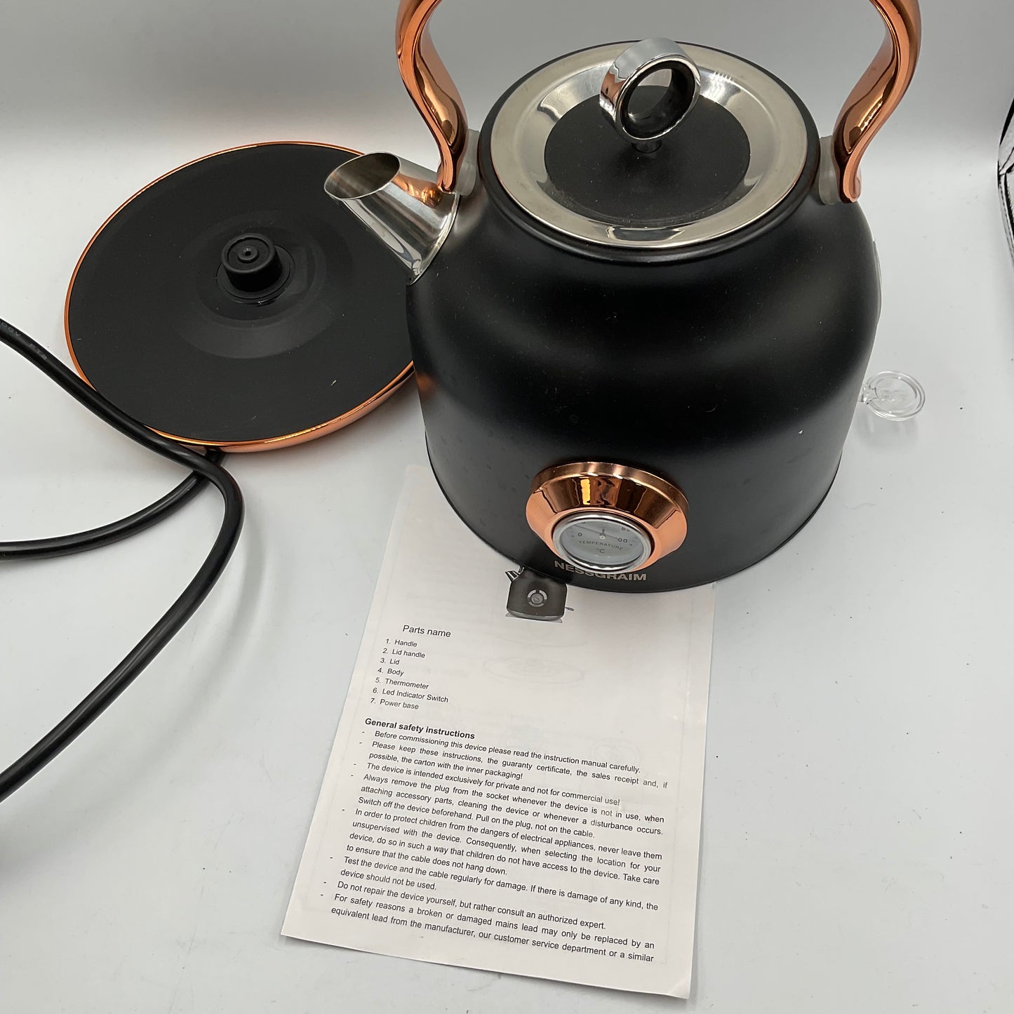 Nessgraim Retro Electric Kettle Untested Excellent Condition