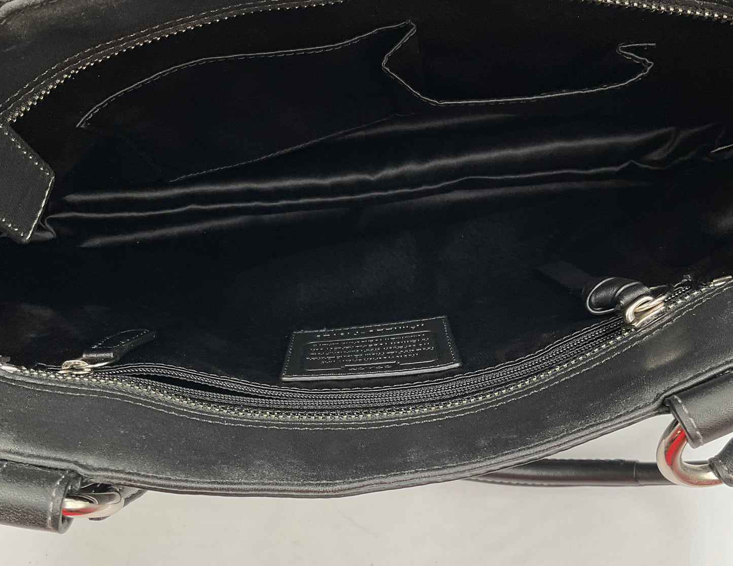 Coach Park Leather Carry All Black Silvertone Accent Hardware